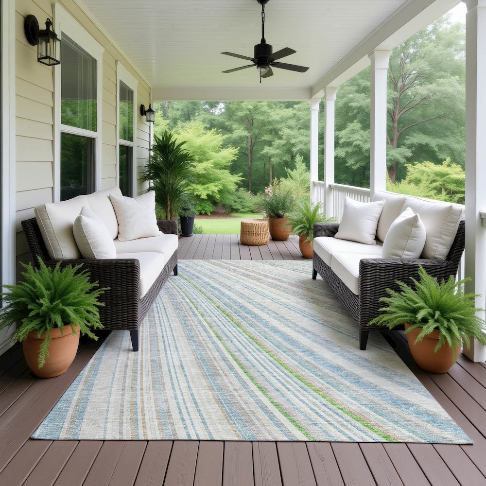 Machine Washable Indoor/Outdoor Neo Ivory 2'6" x 3'10" Rug. Picture 6