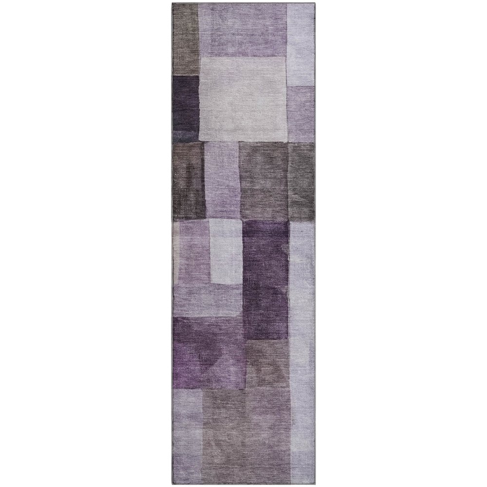 Machine Washable Indoor/Outdoor Neo Eggplant 2'3" x 7'6" Runner Rug. Picture 1