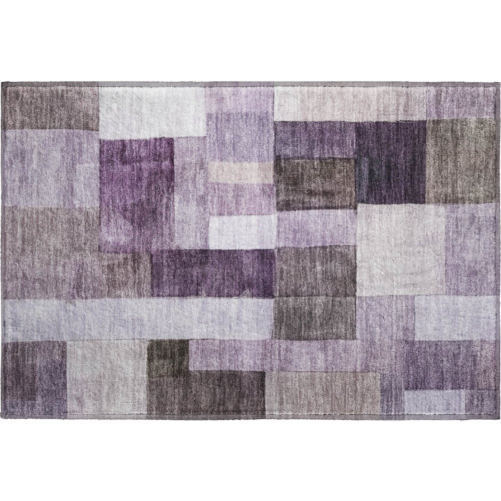 Machine Washable Indoor/Outdoor Neo Eggplant 1'8" x 2'6" Rug. Picture 1