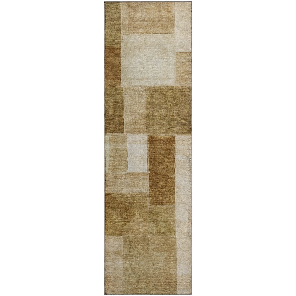 Machine Washable Indoor/Outdoor Neo Terracotta 2'3" x 7'6" Runner Rug. Picture 1
