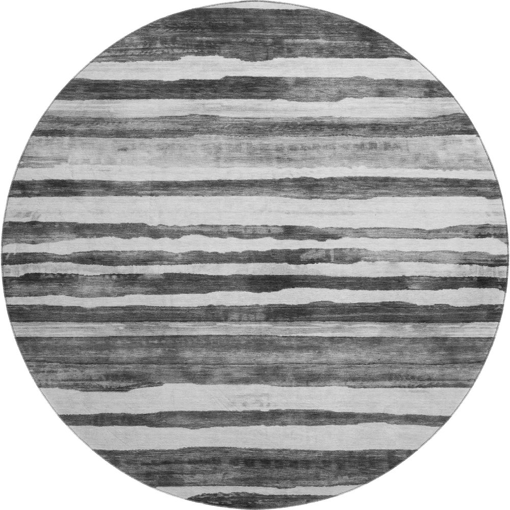 Machine Washable Indoor/Outdoor Neo Charcoal 8' x 8' Round Rug. Picture 1