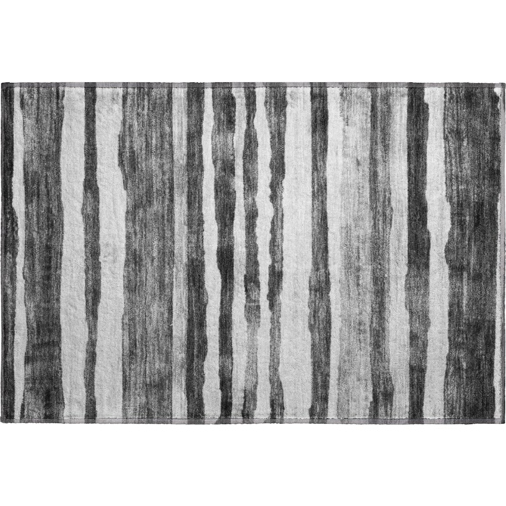 Machine Washable Indoor/Outdoor Neo Charcoal 1'8" x 2'6" Rug. Picture 1