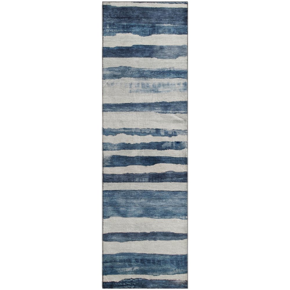 Machine Washable Indoor/Outdoor Neo Denim 2'3" x 7'6" Runner Rug. Picture 1