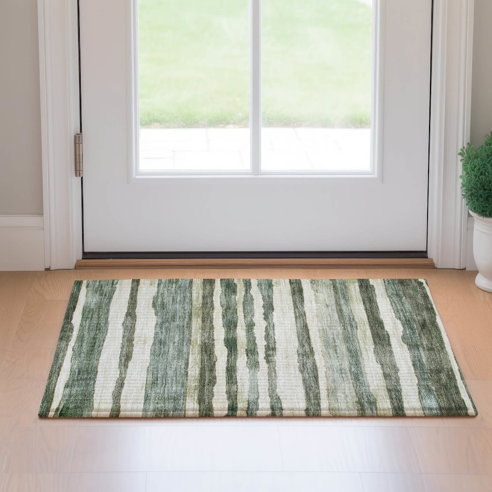 Machine Washable Indoor/Outdoor Neo Sage 1'8" x 2'6" Rug. Picture 5