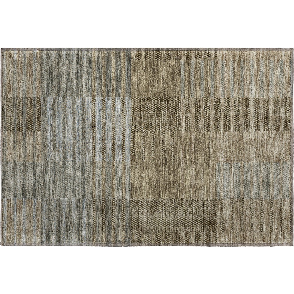 Machine Washable Indoor/Outdoor Neo Taupe 1'8" x 2'6" Rug. Picture 1