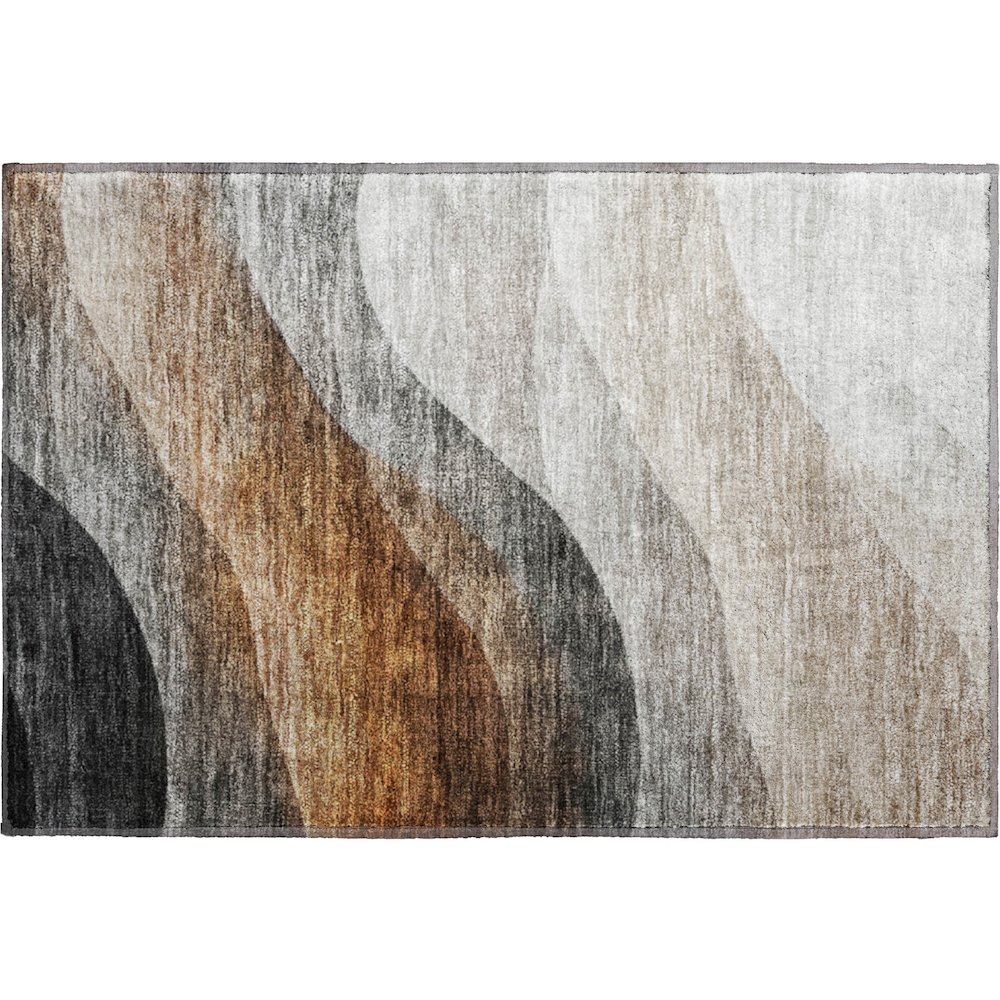 Machine Washable Indoor/Outdoor Neo Khaki 1'8" x 2'6" Rug. Picture 1