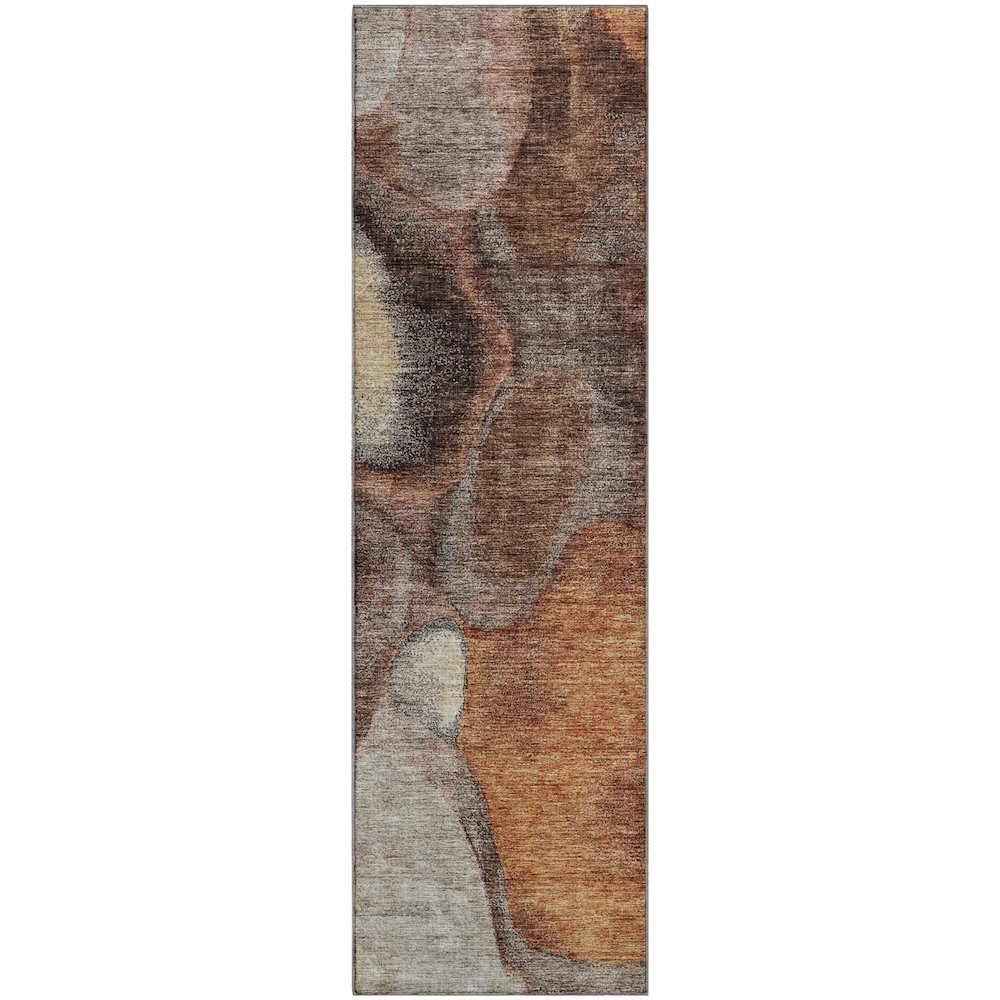 Machine Washable Indoor/Outdoor Neo Coffee 2'3" x 7'6" Runner Rug. Picture 1