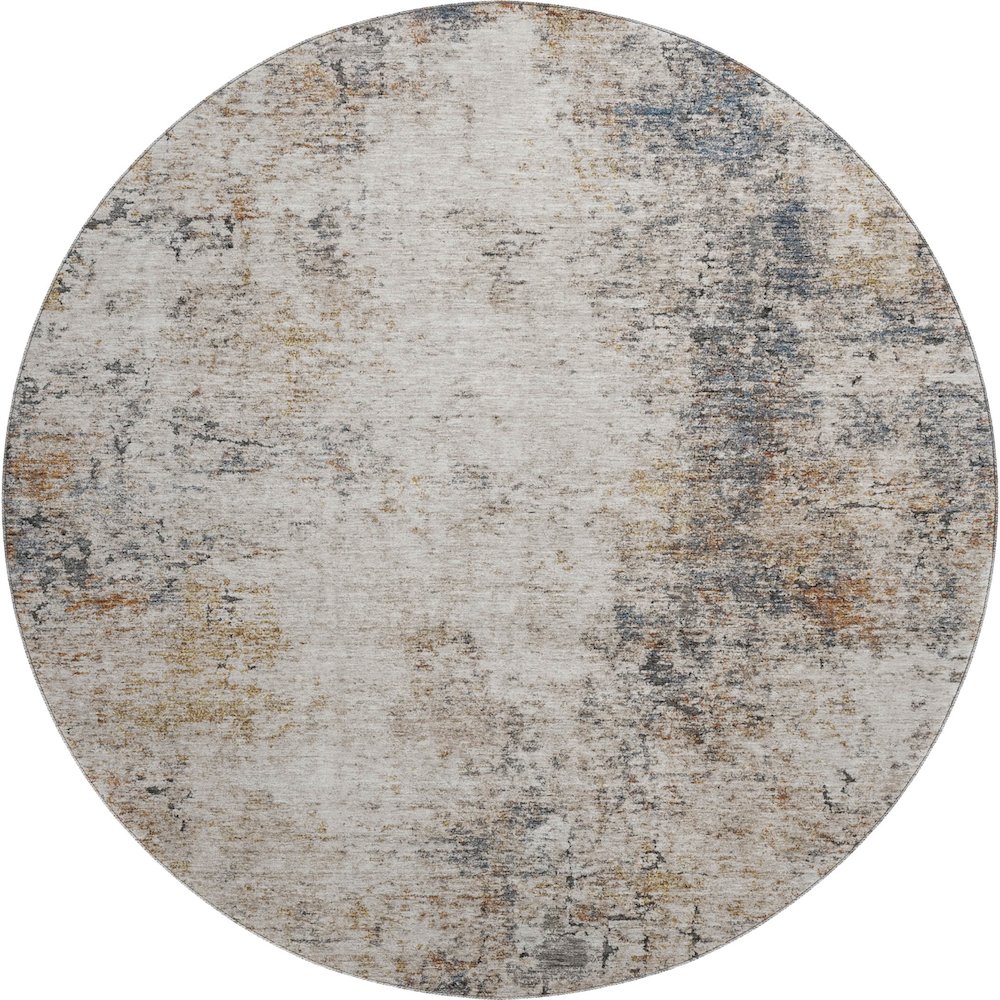 Machine Washable Indoor/Outdoor Neo Putty 8' x 8' Round Rug. Picture 1