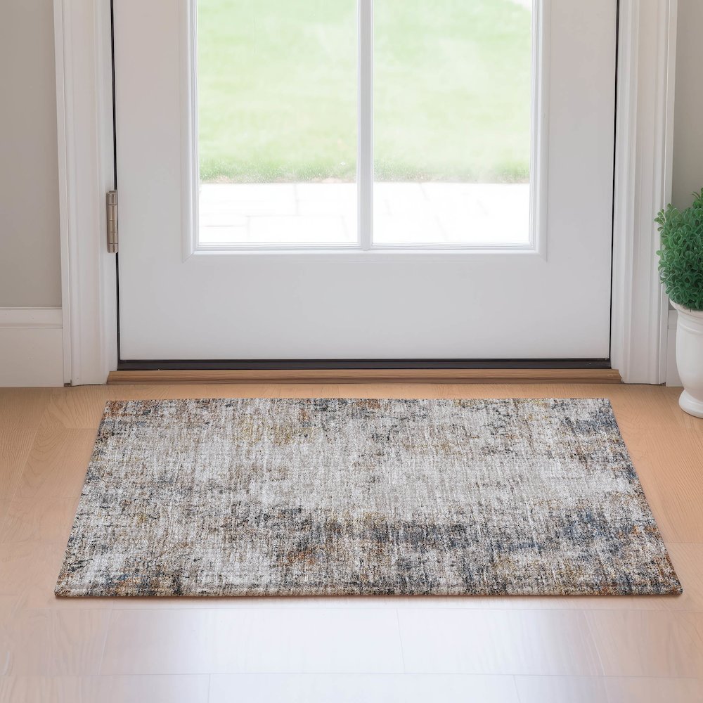 Machine Washable Indoor/Outdoor Neo Putty 1'8" x 2'6" Rug. Picture 5