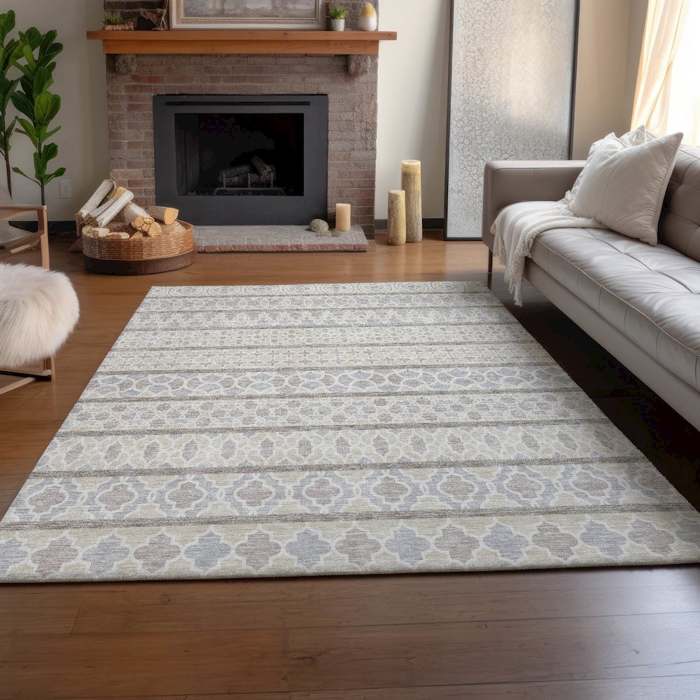 Machine Washable Indoor/Outdoor Neo Ivory 2'6" x 3'10" Rug. Picture 5
