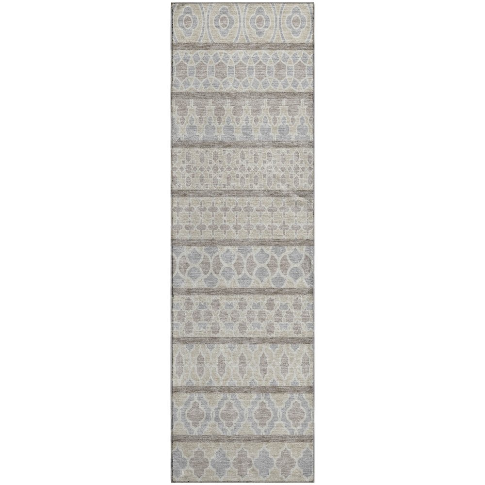 Machine Washable Indoor/Outdoor Neo Ivory 2'3" x 7'6" Runner Rug. Picture 1
