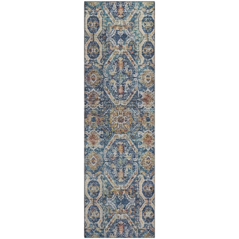 Machine Washable Indoor/Outdoor Neo Denim 2'3" x 7'6" Runner Rug. Picture 1