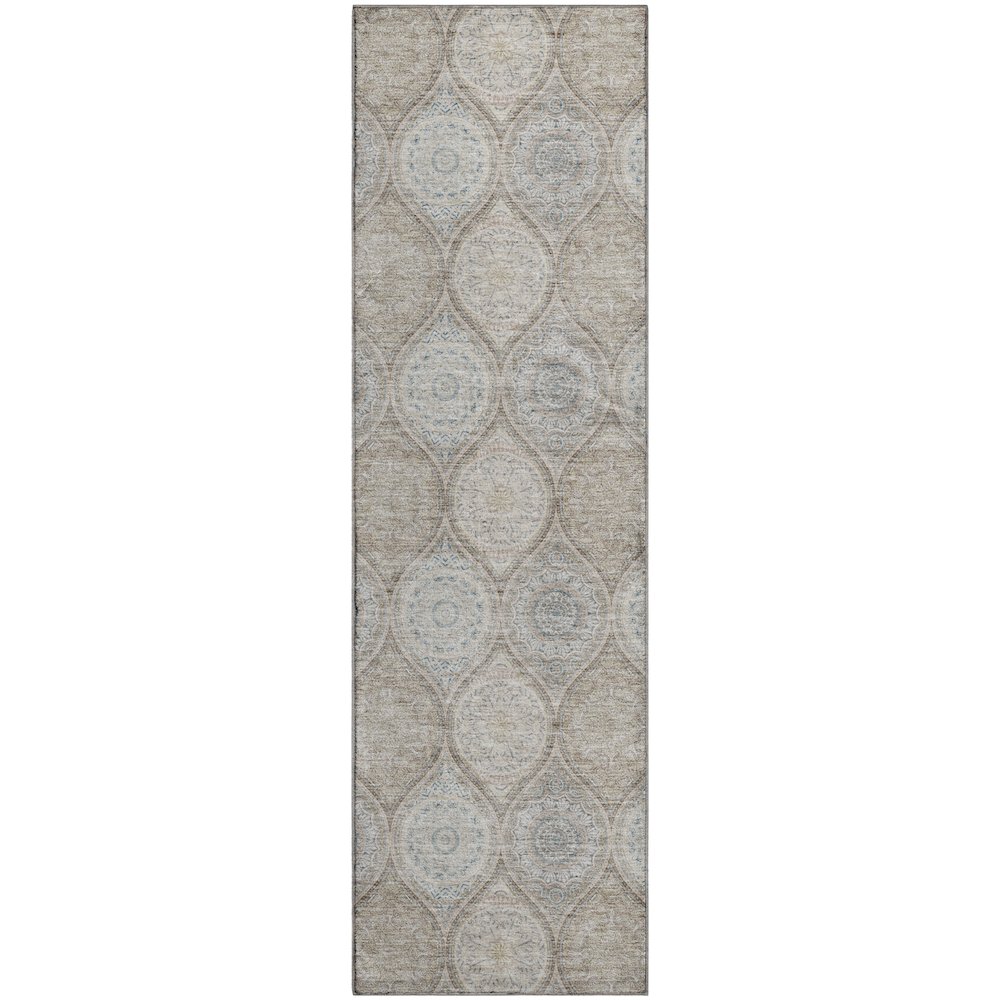 Machine Washable Indoor/Outdoor Neo Linen 2'3" x 7'6" Runner Rug. Picture 1