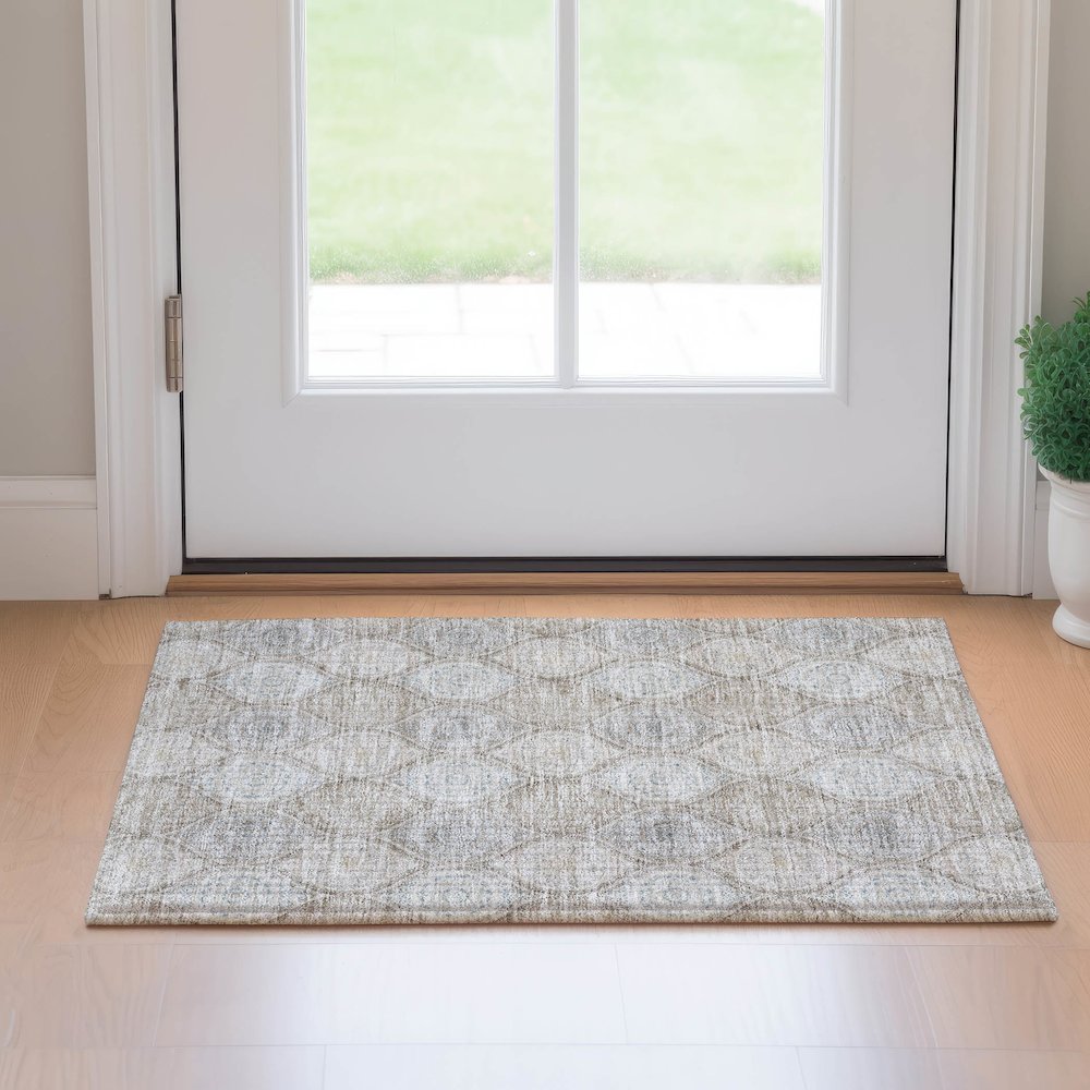 Machine Washable Indoor/Outdoor Neo Linen 1'8" x 2'6" Rug. Picture 5