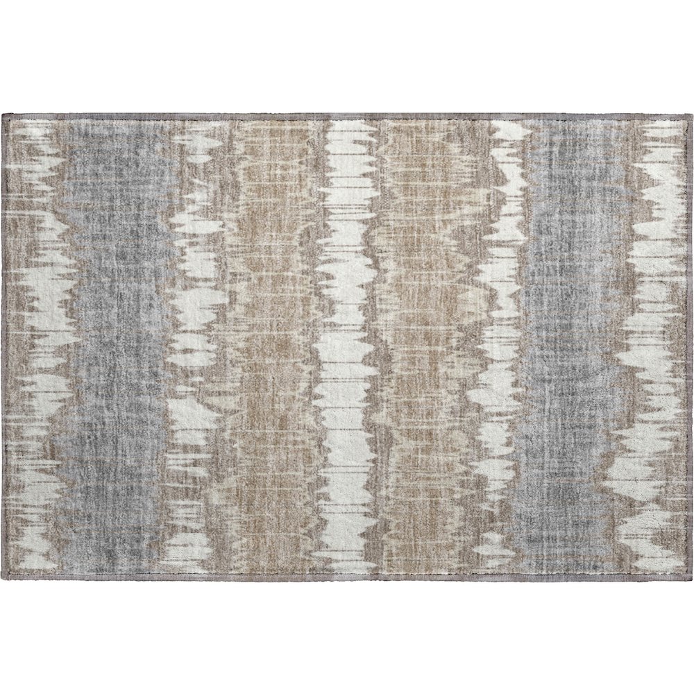 Machine Washable Indoor/Outdoor Neo Taupe 1'8" x 2'6" Rug. Picture 1