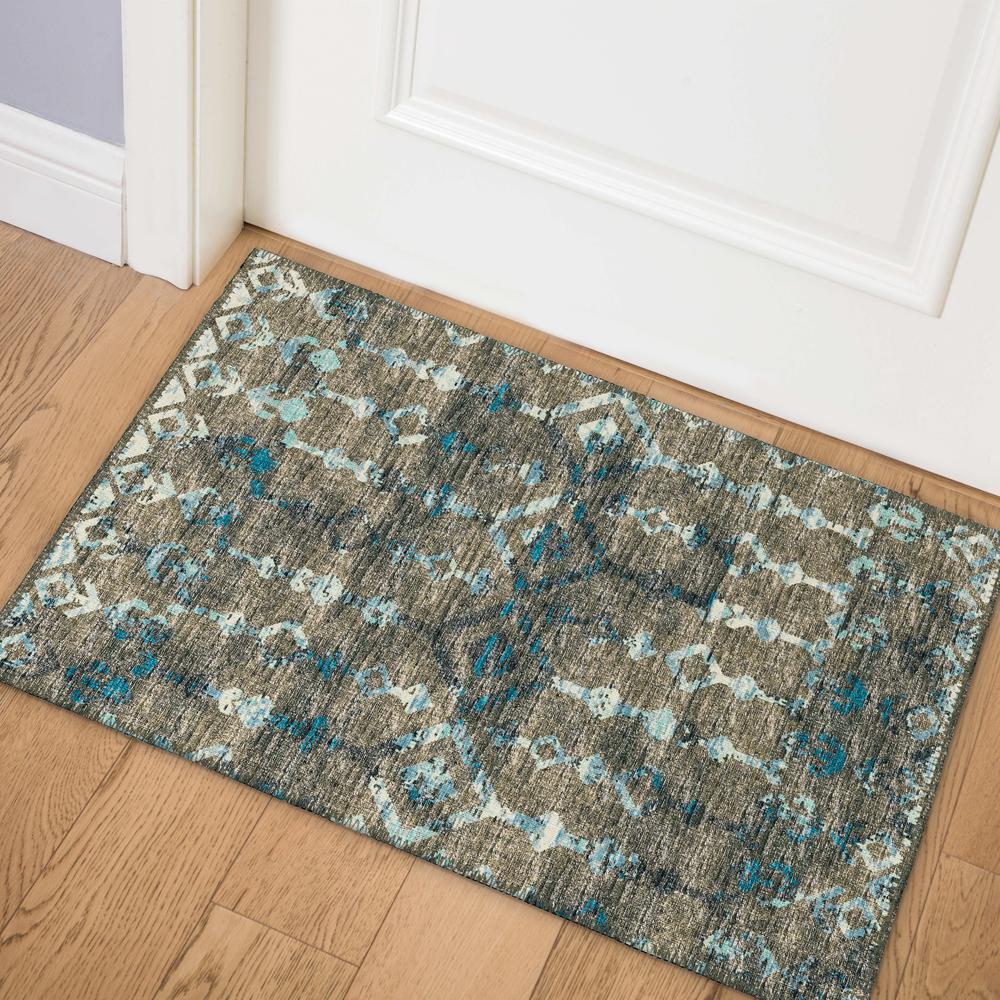Bravado Mink Transitional Aztec/Incan 1'8" x 2'6" Accent Rug Mink ABV38. Picture 1