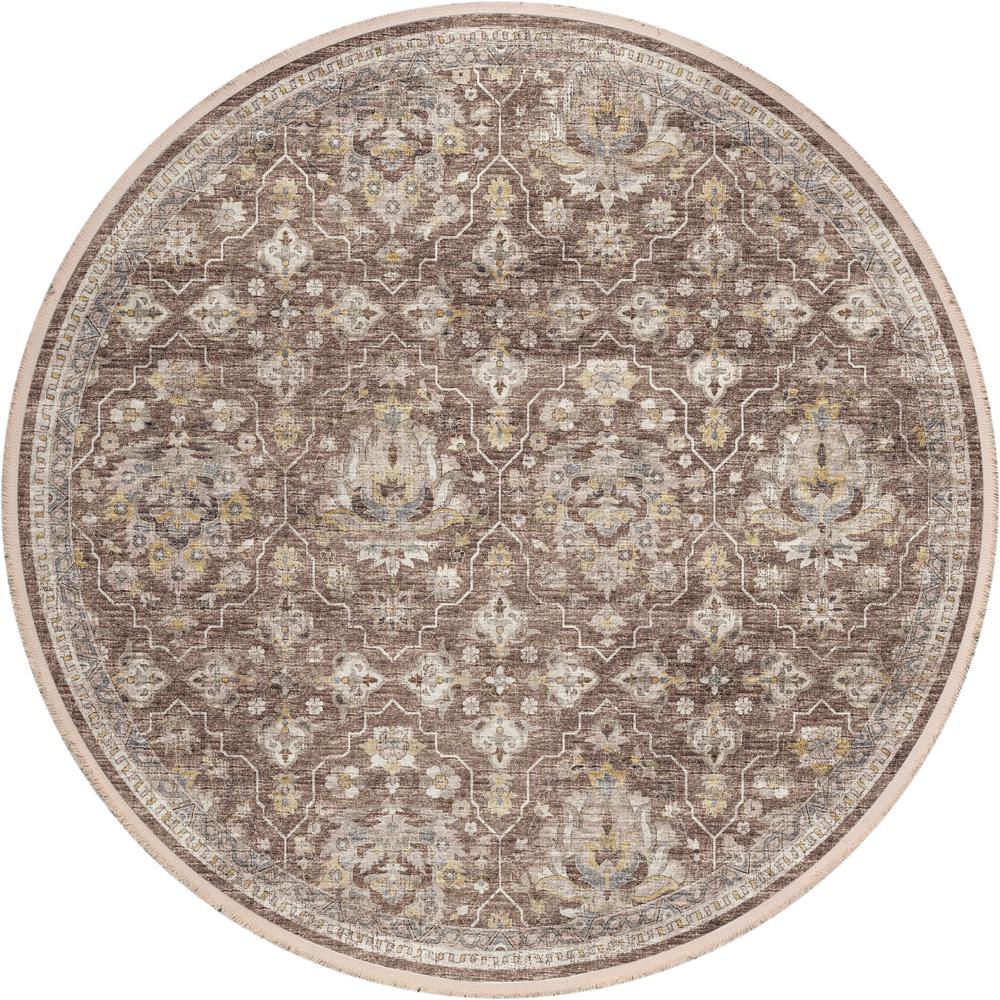 Indoor/Outdoor Marbella MB4 Mocha Washable 10' x 10' Round Rug. Picture 1