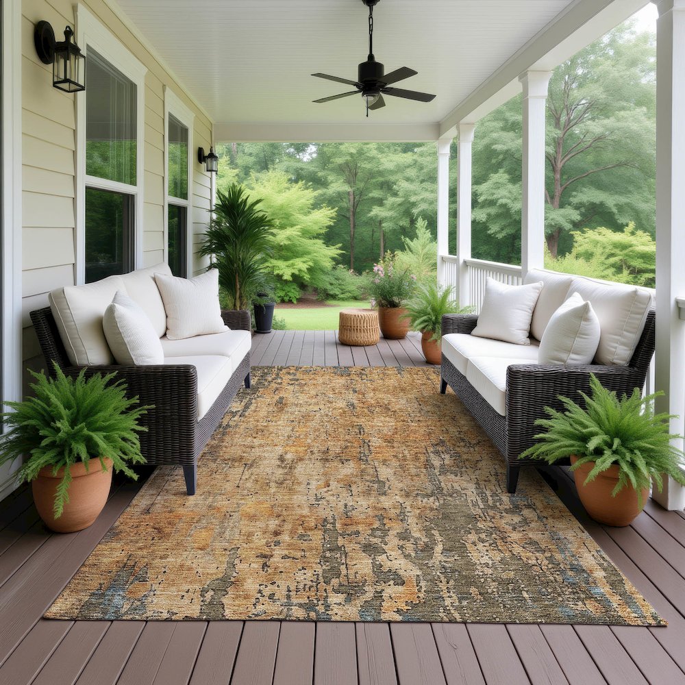 Indoor/Outdoor Nouveau Copper 2'6" x 3'10" Rug. Picture 6