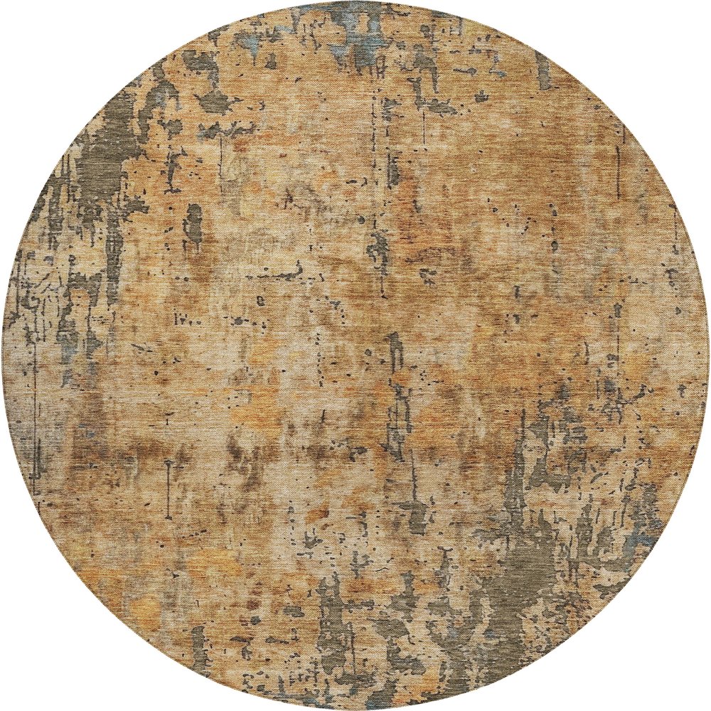 Indoor/Outdoor Nouveau Copper 8' x 8' Round Rug. Picture 1