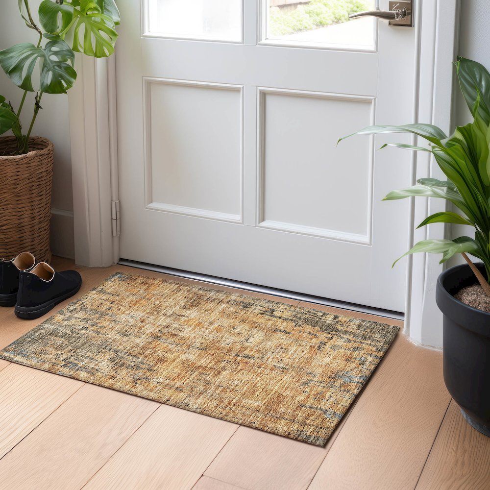 Indoor/Outdoor Nouveau Copper 1'8" x 2'6" Rug. Picture 5
