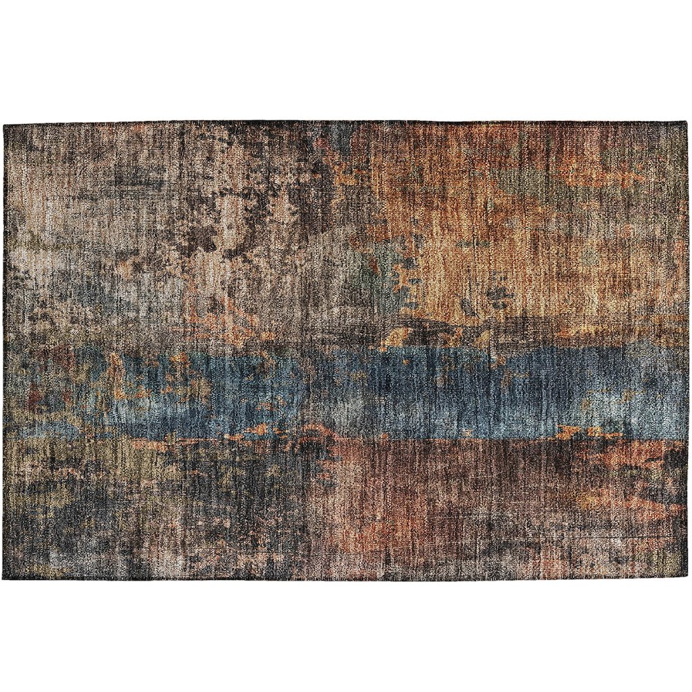 Indoor/Outdoor Nouveau Blue 1'8" x 2'6" Rug. Picture 1