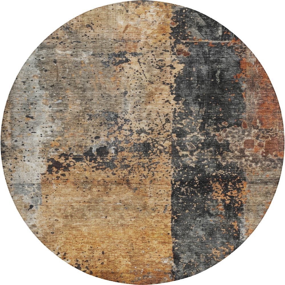 Indoor/Outdoor Nouveau Copper 8' x 8' Round Rug. Picture 1