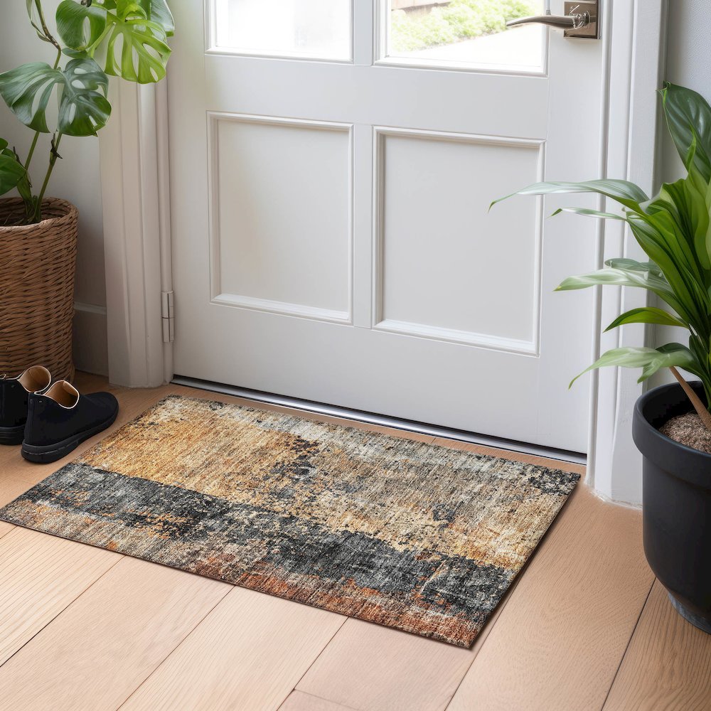 Indoor/Outdoor Nouveau Copper 1'8" x 2'6" Rug. Picture 5