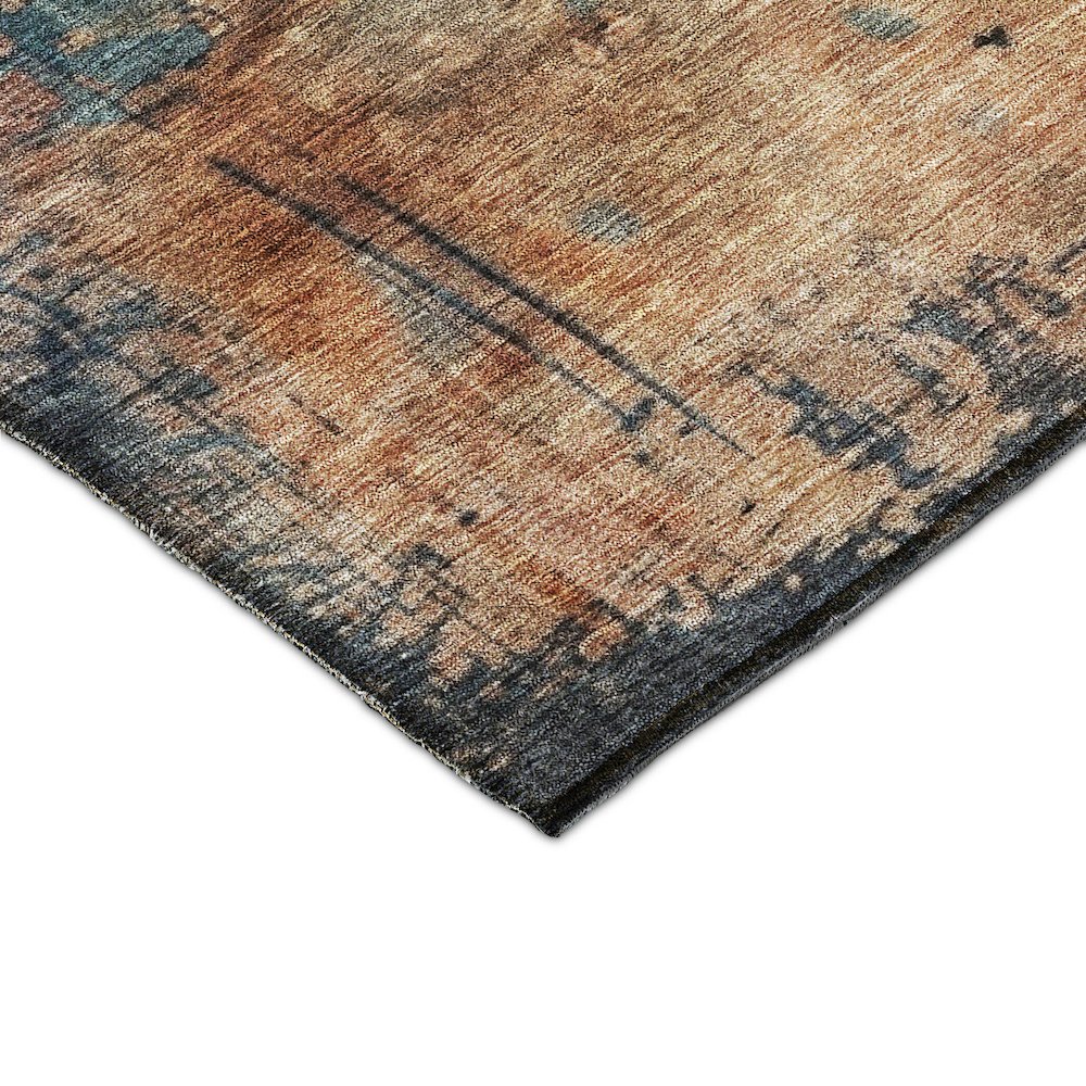 Indoor/Outdoor Nouveau Teal 1'8" x 2'6" Rug. Picture 2