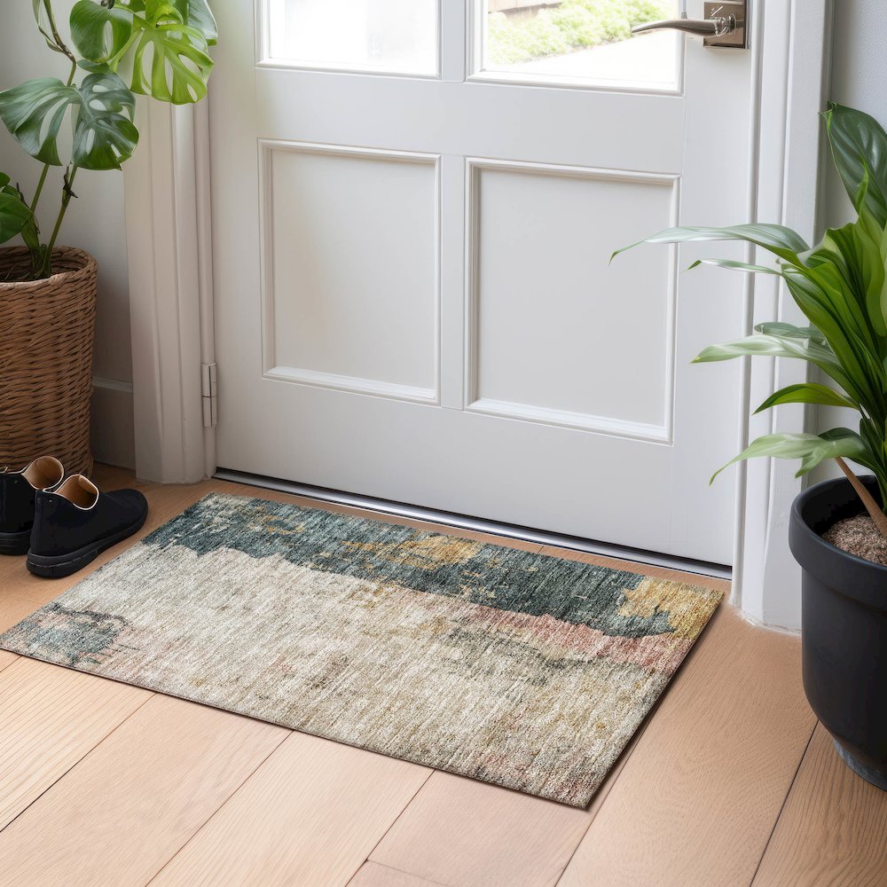 Indoor/Outdoor Nouveau Taupe 1'8" x 2'6" Rug. Picture 5