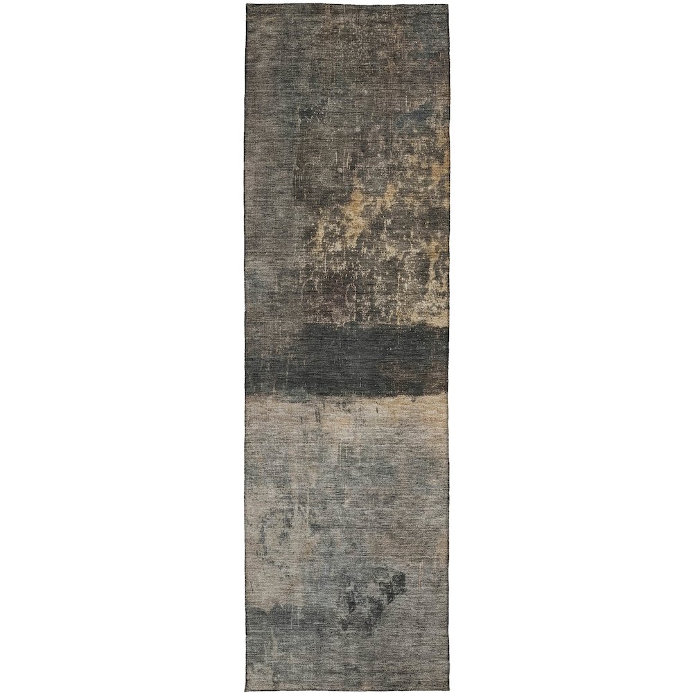 Indoor/Outdoor Nouveau Coffee 2'3" x 7'6" Runner Rug. Picture 1