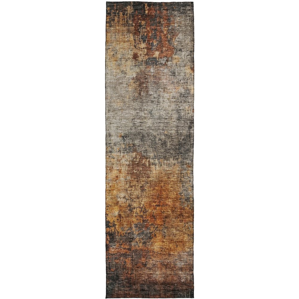 Indoor/Outdoor Nouveau Paprika 2'3" x 7'6" Runner Rug. Picture 1