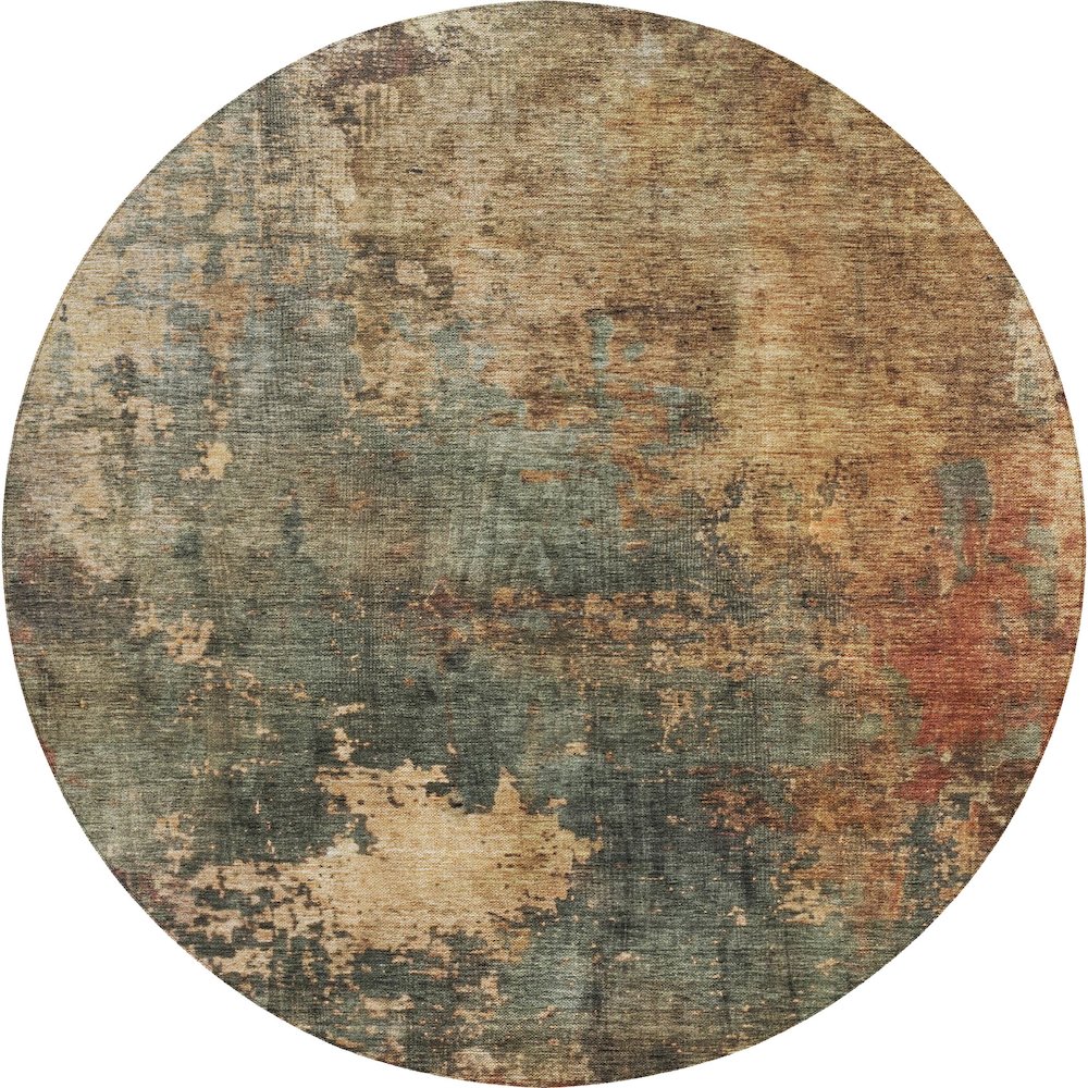 Indoor/Outdoor Nouveau Sage 8' x 8' Round Rug. Picture 1