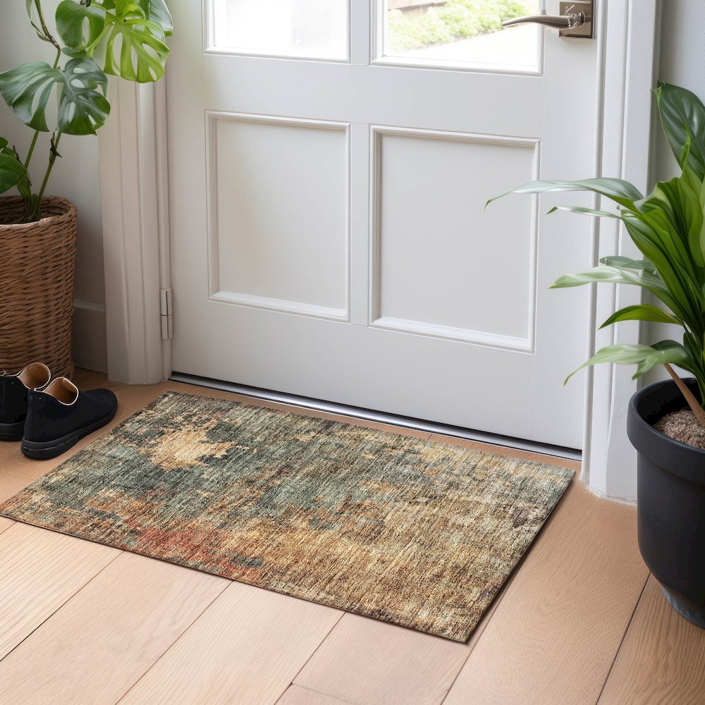 Indoor/Outdoor Nouveau Sage 1'8" x 2'6" Rug. Picture 5