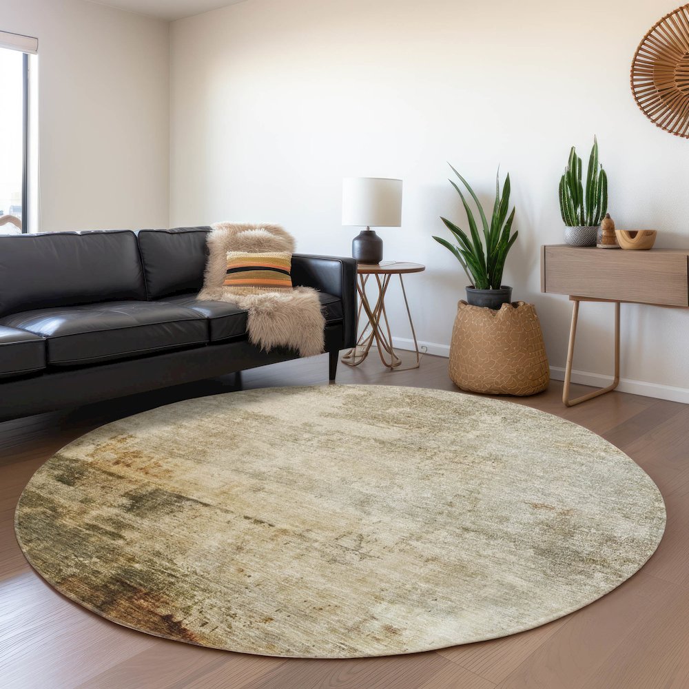 Indoor/Outdoor Nouveau Linen 8' x 8' Round Rug. Picture 5