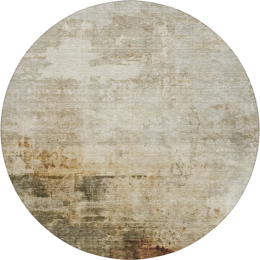 Indoor/Outdoor Nouveau Linen 8' x 8' Round Rug. Picture 1