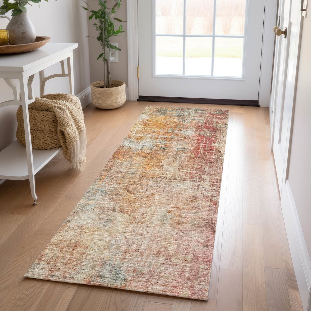 Indoor/Outdoor Nouveau Tan 2'3" x 7'6" Runner Rug. Picture 5
