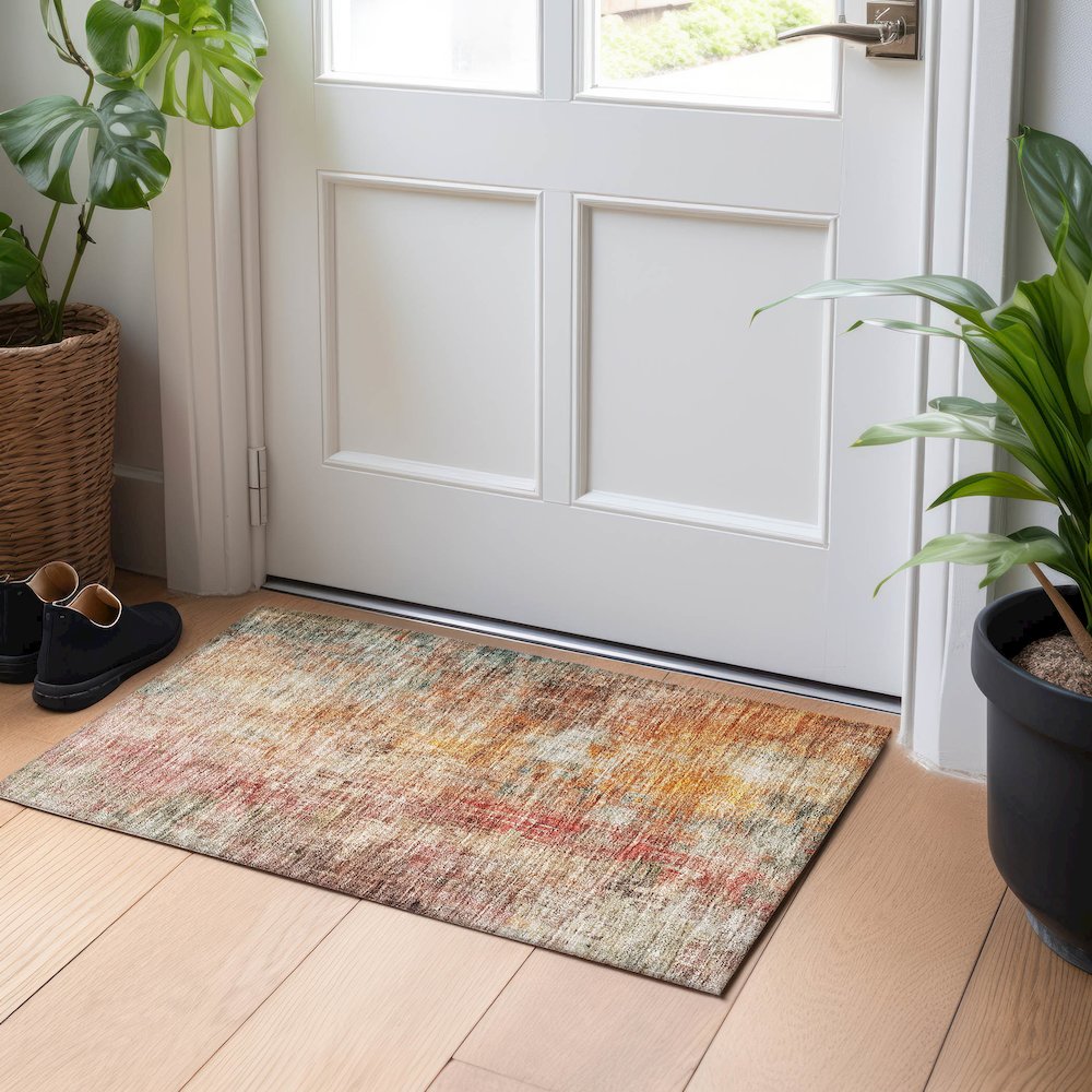Indoor/Outdoor Nouveau Tan 1'8" x 2'6" Rug. Picture 5