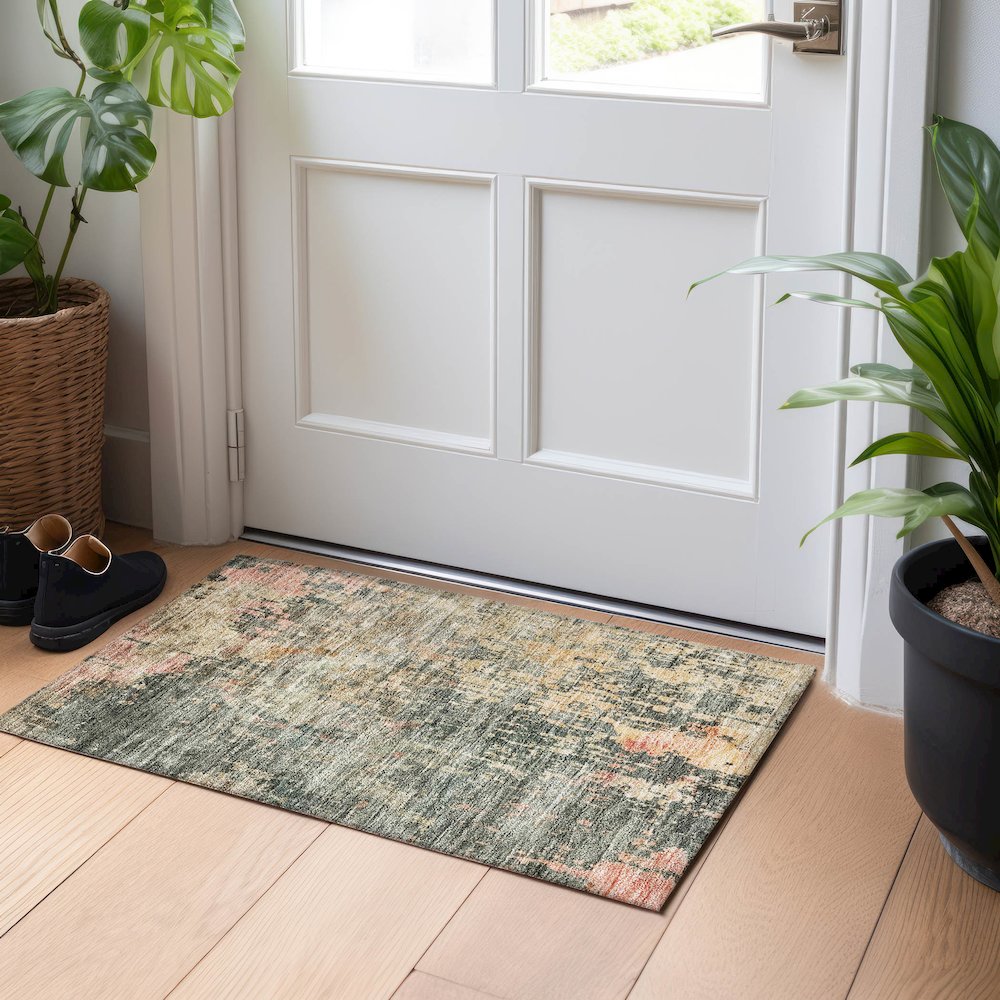 Indoor/Outdoor Nouveau Sage 1'8" x 2'6" Rug. Picture 5