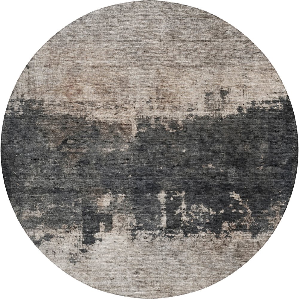 Indoor/Outdoor Nouveau Taupe 8' x 8' Round Rug. Picture 1
