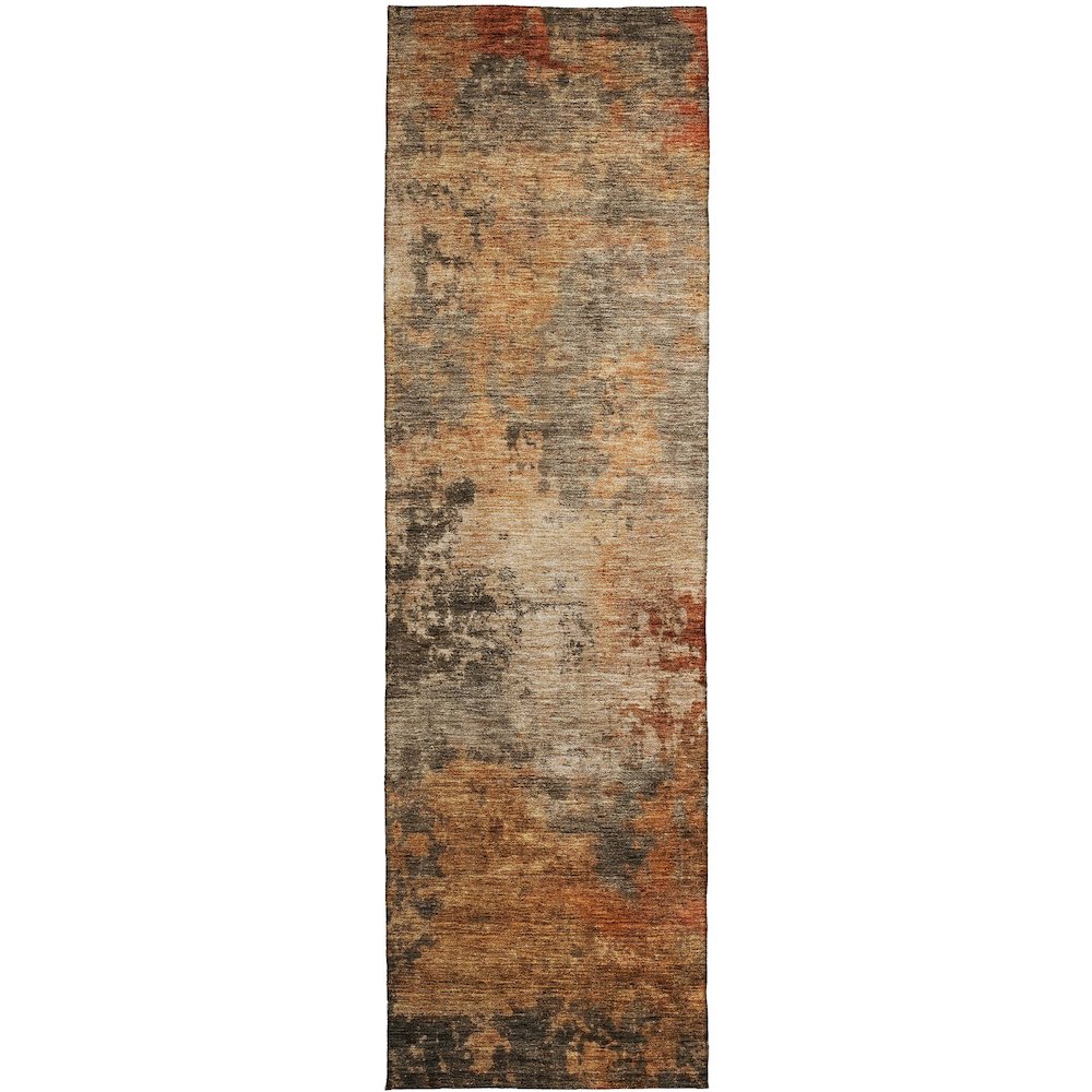 Indoor/Outdoor Nouveau Khaki 2'3" x 7'6" Runner Rug. Picture 1