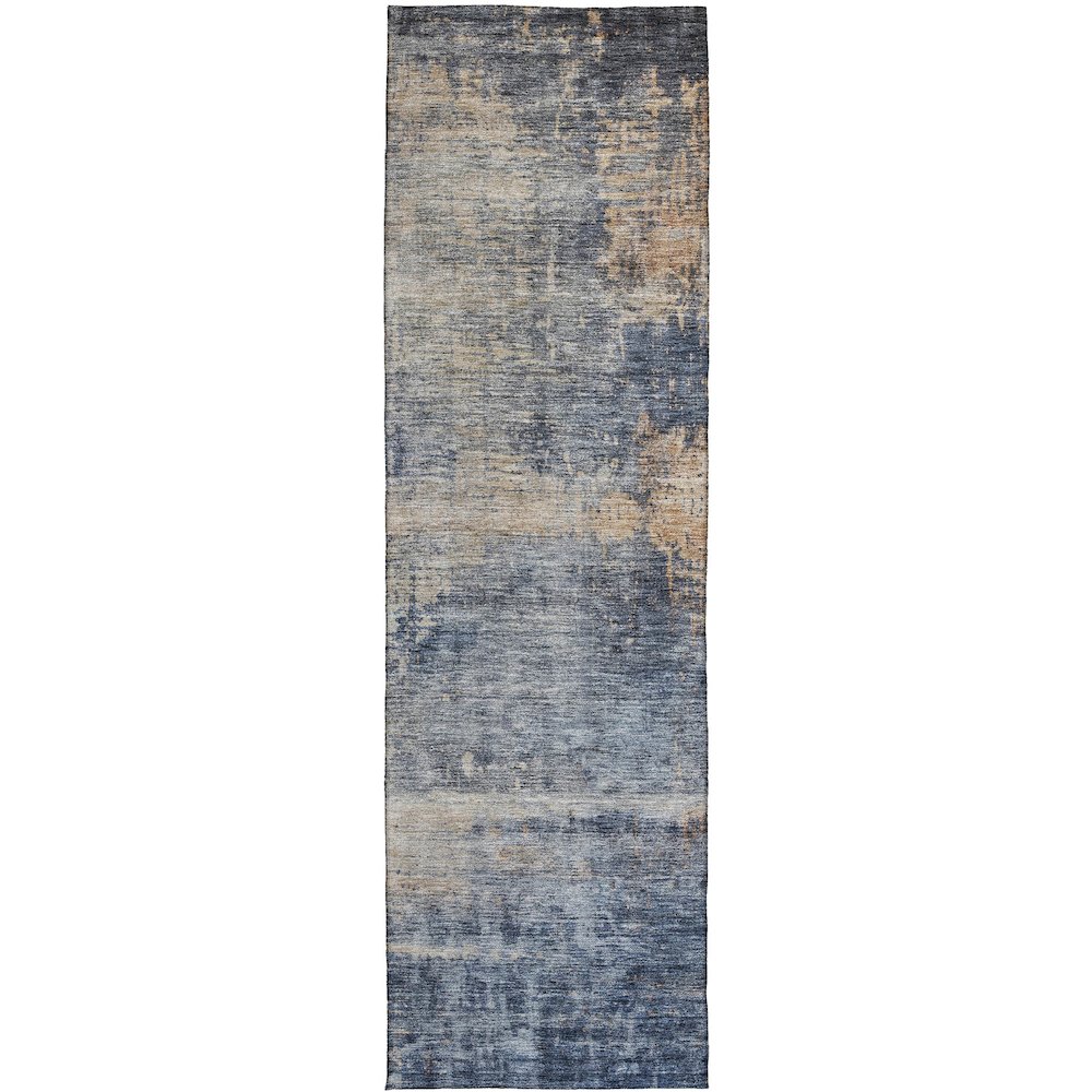 Indoor/Outdoor Nouveau Denim 2'3" x 7'6" Runner Rug. Picture 1