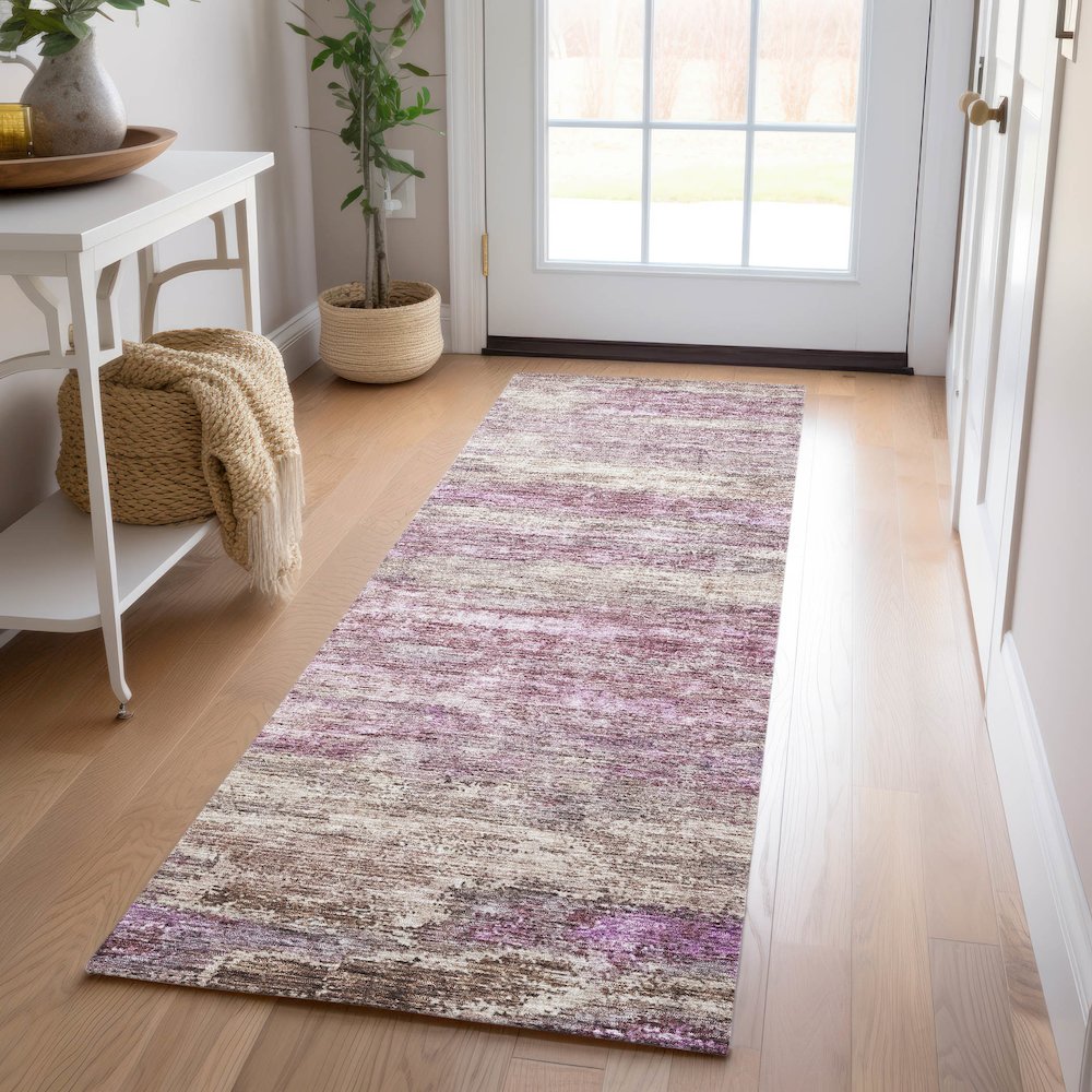 Indoor/Outdoor Nouveau Blush 2'3" x 7'6" Runner Rug. Picture 5