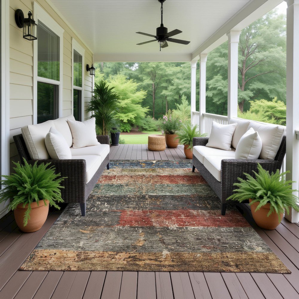 Indoor/Outdoor Nouveau Fern 2'6" x 3'10" Rug. Picture 6