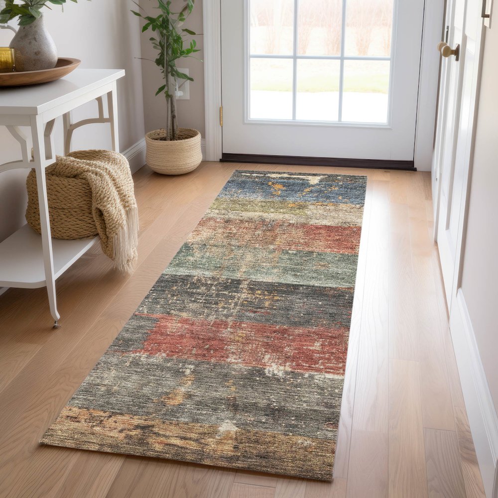 Indoor/Outdoor Nouveau Fern 2'3" x 7'6" Runner Rug. Picture 5
