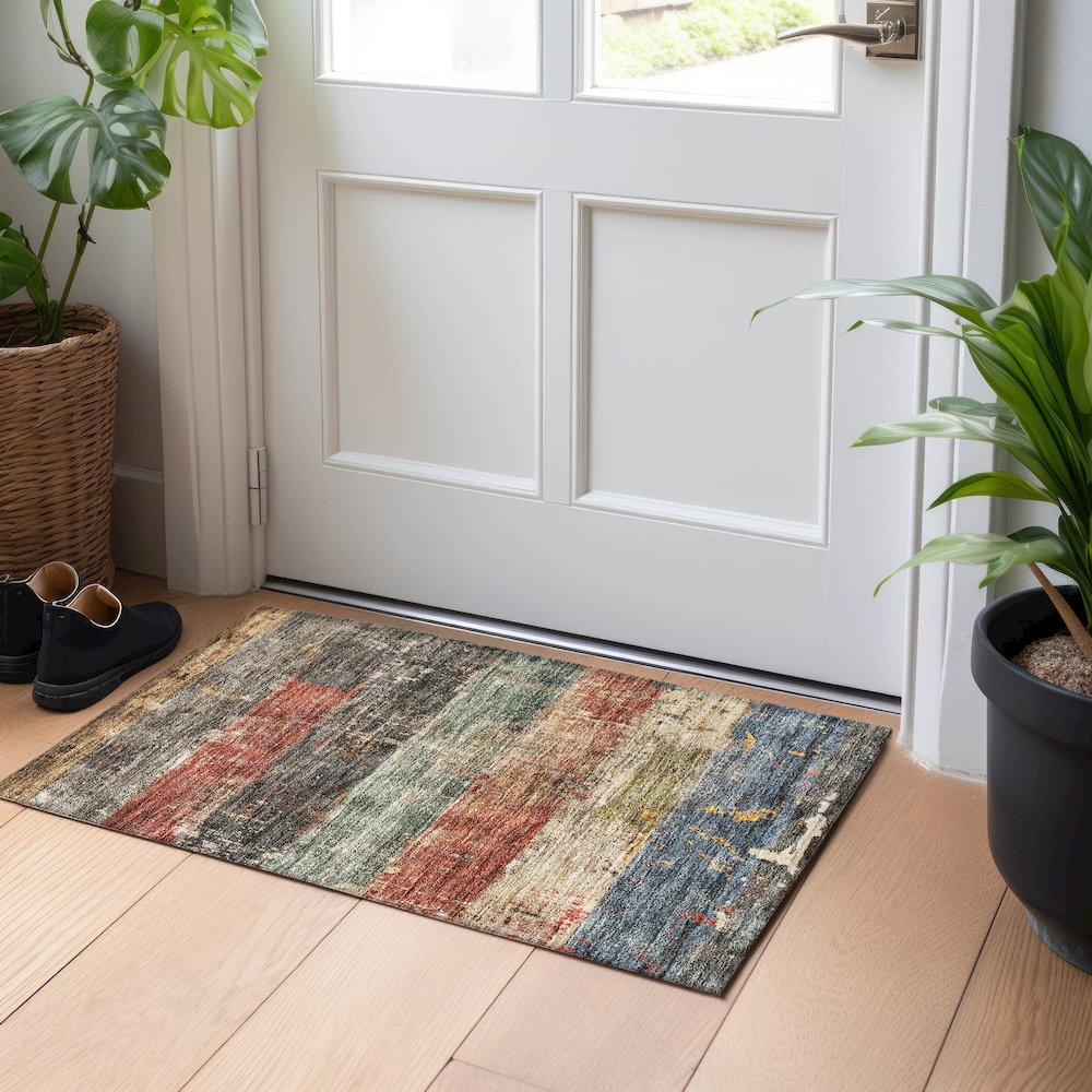 Indoor/Outdoor Nouveau Fern 1'8" x 2'6" Rug. Picture 5