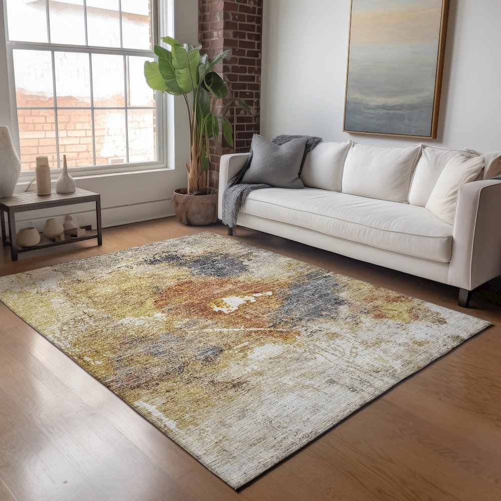 Indoor/Outdoor Nouveau Taupe 2'6" x 3'10" Rug. Picture 5