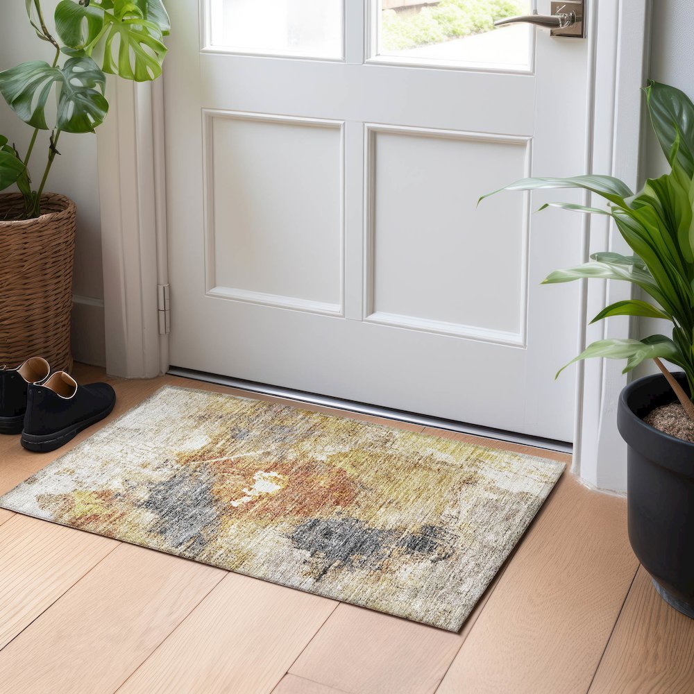 Indoor/Outdoor Nouveau Taupe 1'8" x 2'6" Rug. Picture 5