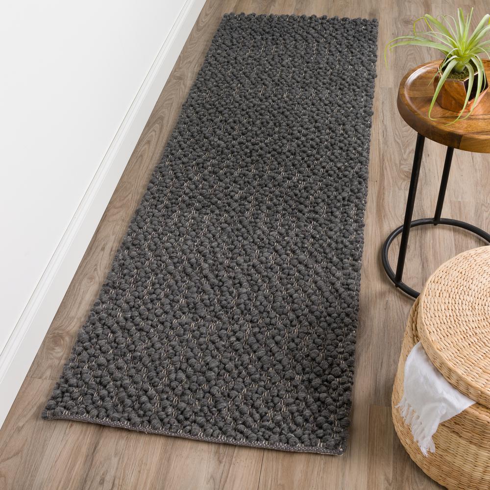 Gorbea GR1 Charcoal 2'3" x 7'6" Runner Rug. Picture 2