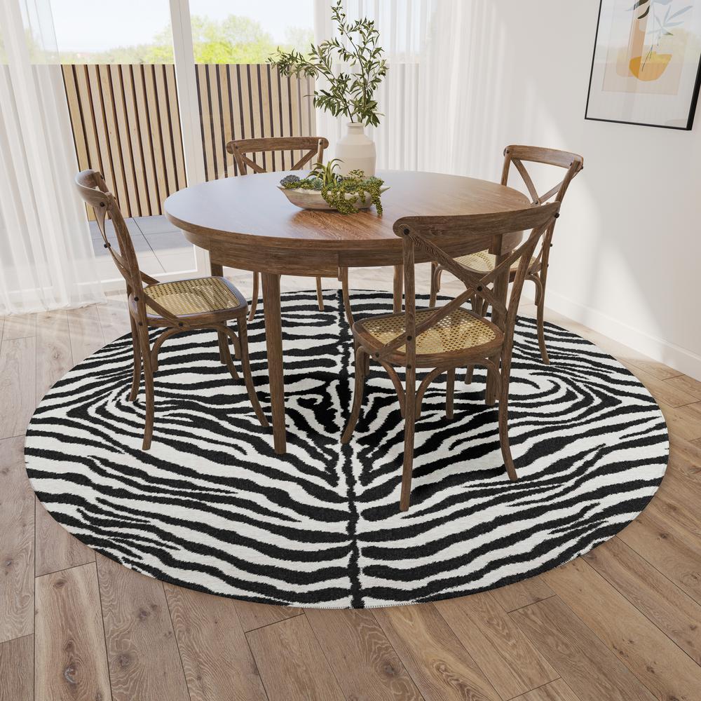 Safari Pearl Animal Animal Print 8' x 8' Area Rug Pearl ASF31. Picture 1