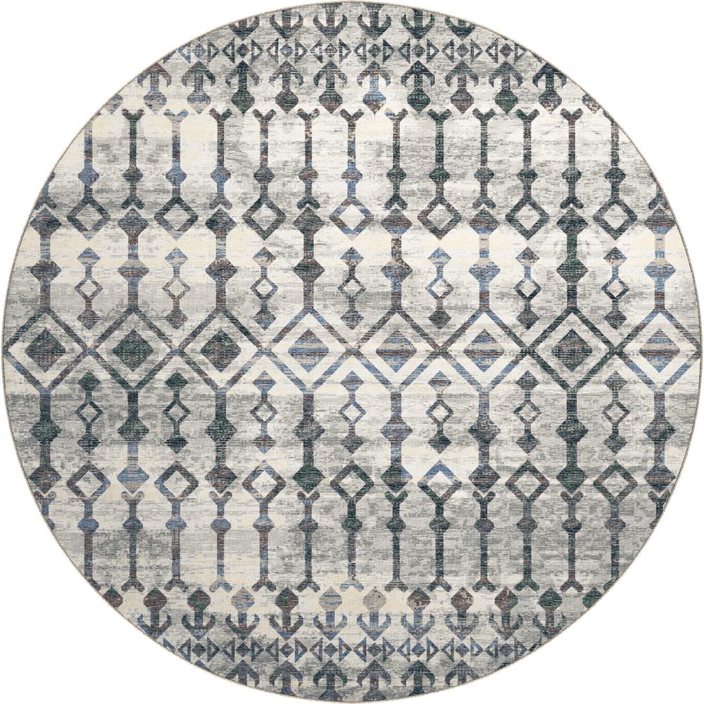 Brisbane BR8 Silver 8' x 8' Round Rug. Picture 1